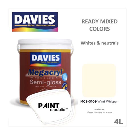 Davies Mcs Semi Gloss Latex Ready Mixed Colors L Gal Shopee