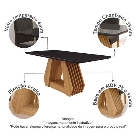 Mesa Para Sala De Jantar Agata Cm Cadeiras Paola Wood Cimol Madeira Chumbo Nude Cimol