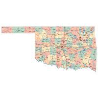 Large detailed roads and highways map of Oklahoma state with all cities ...