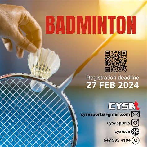 CYSA Badminton Registration Adventist Ontario Conference Website