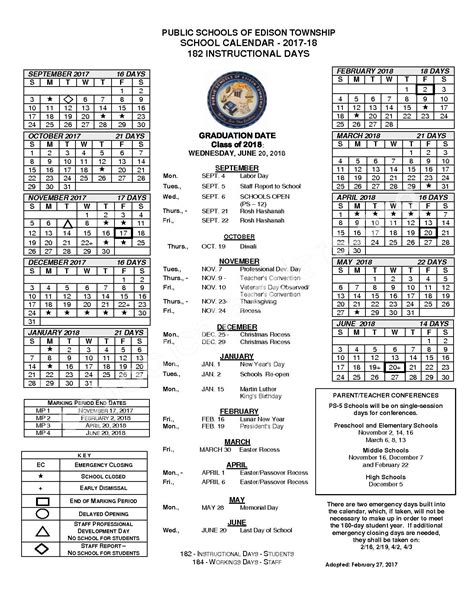 Edison Township Public Schools Calendars – Edison, NJ