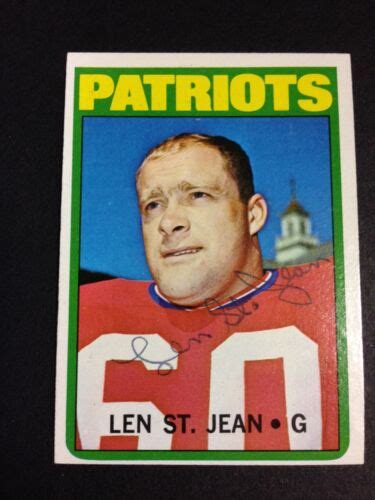 Len St Jean Boston Patriots Autographed FB Card 1970 Topps With COA EBay