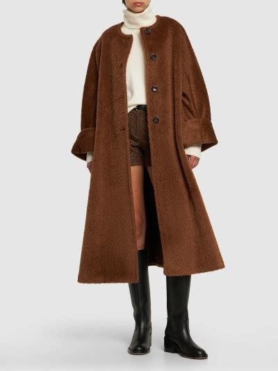 Hudson Alpaca Wool Oversized Long Coat Max Mara Women Luisaviaroma