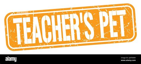 Teachers Pet Text Written On Orange Grungy Stamp Sign Stock Photo Alamy