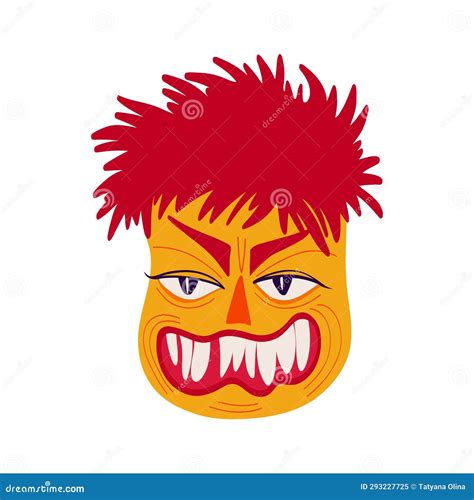 Creepy Zombie Man Vibrant Strange Ugly Halloween Character Stock