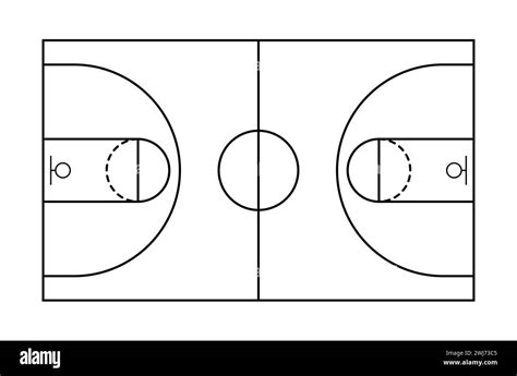 Basketball Court Flat Vector Line Icon Basket Ball Field Playground