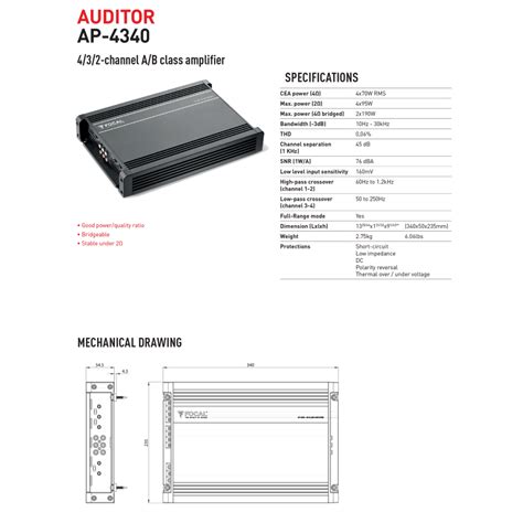 Focal AP-4340 4-channel amplifier