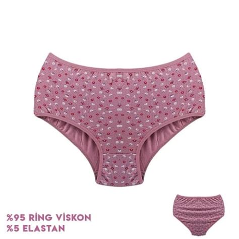 Çiçek Desenli Viscon Kadın Bikini Külot 12 li Dondeza 664 10 icgiyimozel