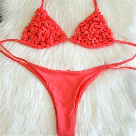 Swim New Sexy D Flowers Brazilian Triangle Bikini Set Poshmark