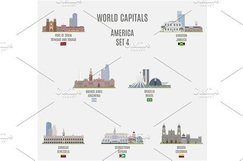 map  world capitals  america