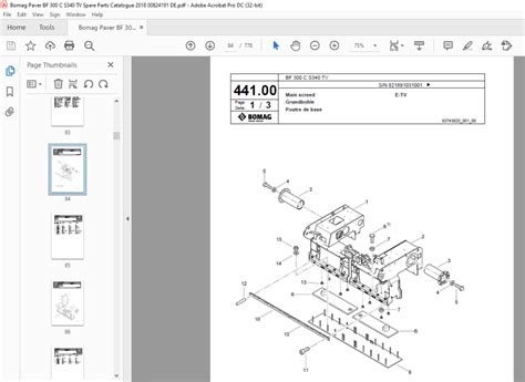 Bomag Bf C S Tv Paver Spare Parts Catalogue Manual