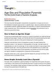 Age Sex Pyramids And Population Pyramids Pdf Https Thoughtco Age