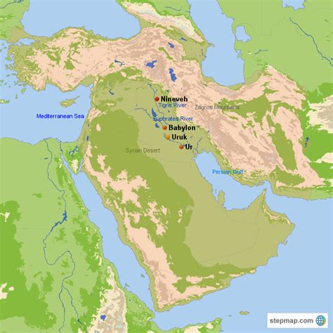 Stepmap Ancient Mesopotamia Landkarte Für Asia