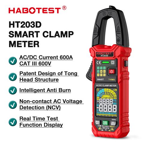 Habotest Ht D Digital Clamp Meter Multimeter Ac Current And Ac Dc