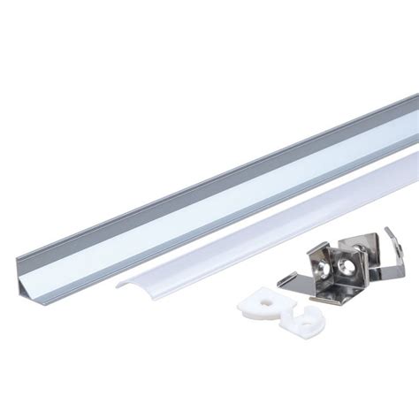 Profil Aluminium Anodis Angle Diffuseur Blanc Pour Ruban Led M