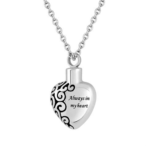 Always In My Heart Necklace Cremation Jewelry Necklace For Ashes