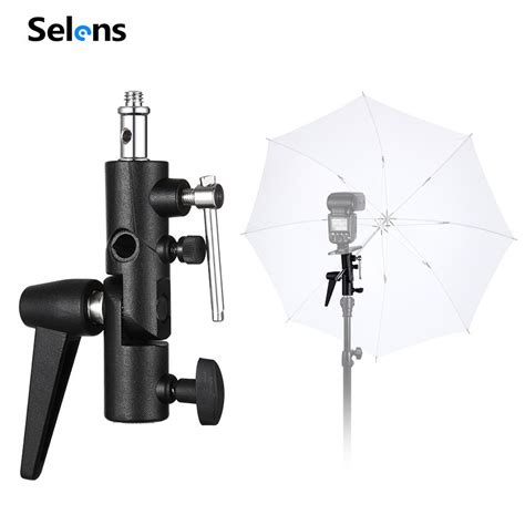 Selens H Type Metal Flash Hot Shoe Umbrella Holder Swivel Light Stand Mount Bracket Shopee