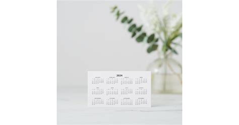 2024 Wallet Size Calendar Business Card Zazzle