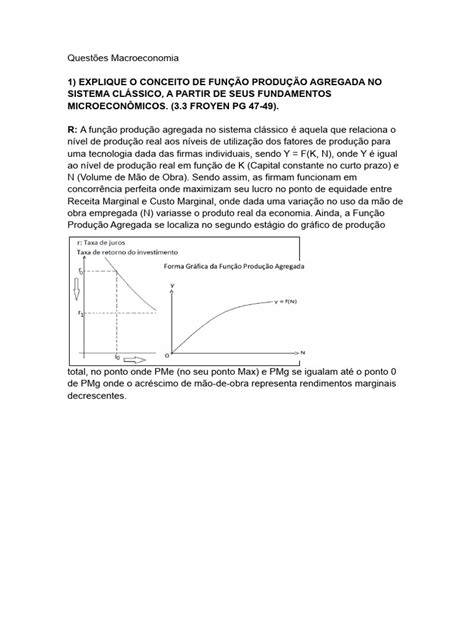 Na Teoria Macroeconomica Classica É Pressuposto - Fundamentos da Teoria Clássica em Macroeconomia | PDF | John Maynard ...