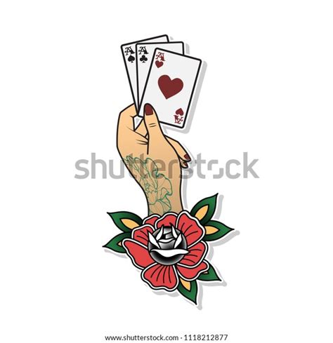 Hand Holding Cards Tattoo