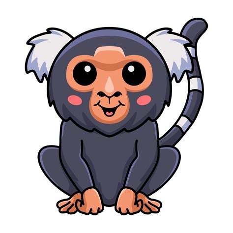 Cute Pygmy Marmoset Monkey Cartoon Vector Art At Vecteezy