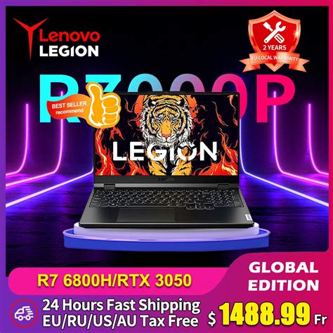 Lenovo Legion R7000P Laptop 15.6 Inch E-sports Gaming R7 6800H RTX 3050 ...