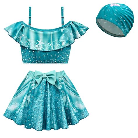 Girls Pieces Swimsuit Rapunzel Ariel Cinderella Aurora Bikini Princess Swimwear Size T