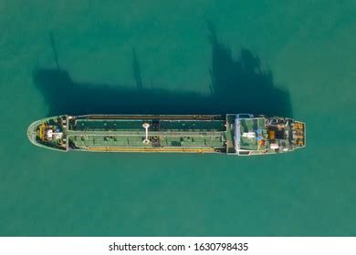 Tankship Industrial Gas Carrier Seen Drone Stock Photo