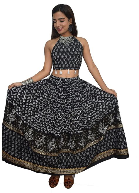 Buy Jaipur Hand Block Women S Premium Cotton Lehenga Backless Chaniya