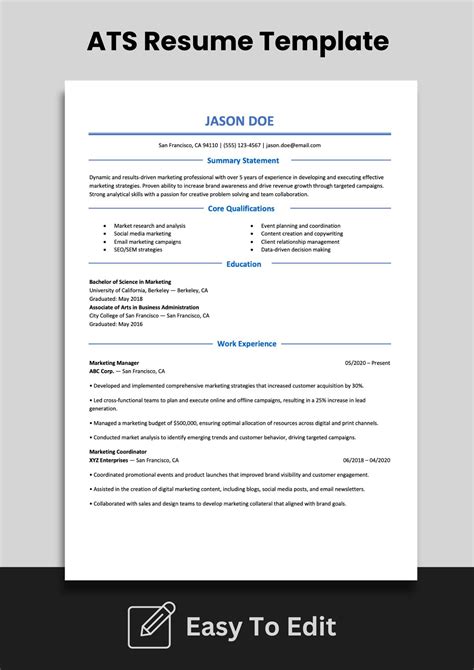 20 ATS Friendly Resume Templates in 2025 | Resume templates, Resume