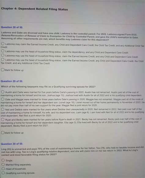 Solved Chapter 4 Dependent Related Filing Status Question Chegg