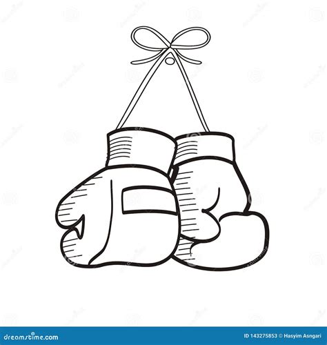 Boxing Gloves Hand Drawn Sketch Stock Vector - Illustration of blank ...