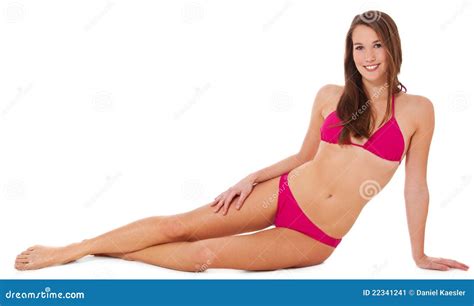 Jeune Femme Attirant Dans Le Bikini Rose Image Stock Image Du Positif