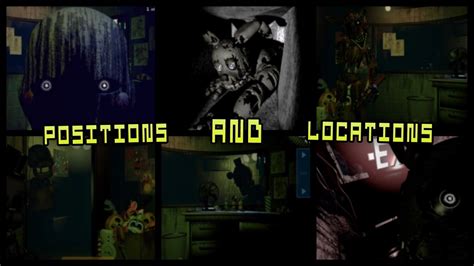 Five Nights At Freddys 3 All Animatronics Positions And Locations 1080p60 Youtube