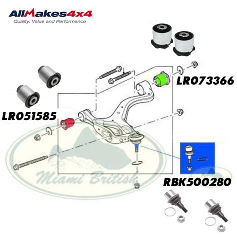 LAND ROVER FRONT SUSPENSION LOWER ARM BUSH BALL JOINT SET LR3 LR4