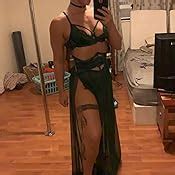 Amazon Women Sexy Lace Lingerie Set Lace Bra And Girdle With Long Sheer Mesh Dress