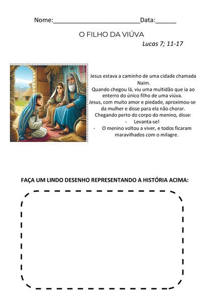 O Filho Da Viúva De Naim Esboço - TurmaDoReino - Desenho Livre - Ressurreição do Filho da Viúva de Naim