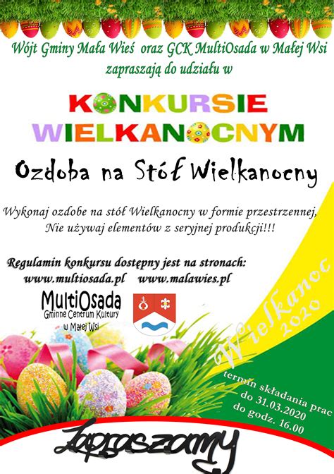 Konkurs Wielkanocny Pt Wielkanocna Ozdoba Sto Owa Gmina Ma A Wie