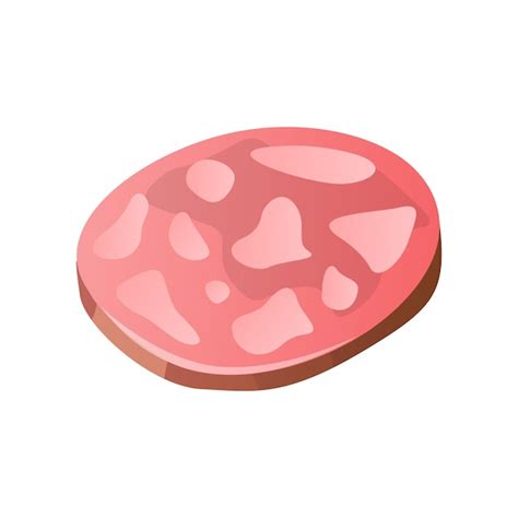 Premium Vector A Cartoon Image Of A Slice Of Ham