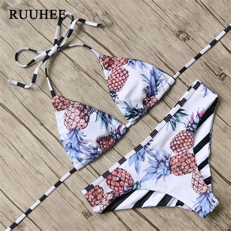 Buy Ruuhee Bikini 2017 Sexy Swimwear Women Pineapple