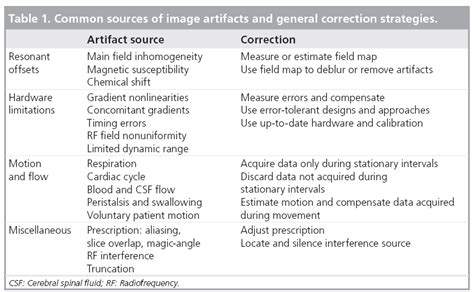 Mri Artifacts And Correction Strategies