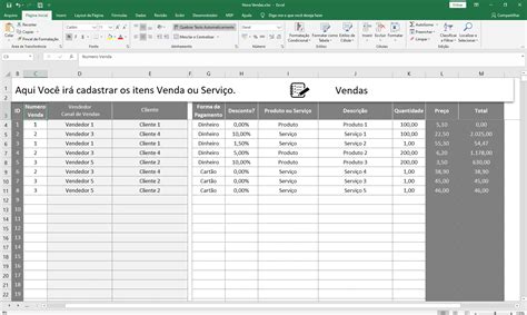 Planilha Controle de Vendas Metas Vendedor Clientes Relatórios