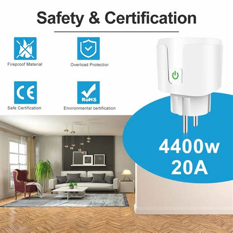 Aubess Tuya Smart Socket 20A Wifi Plug Home App Távirányító Időzítő ...