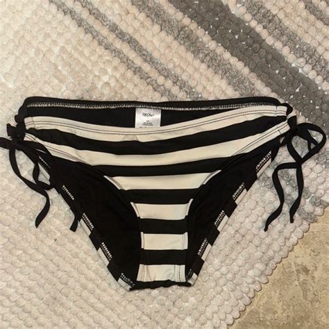 Mossimo Supply Co Swim Vintage Mossimo Black And White Striped Bikini Bottom Poshmark