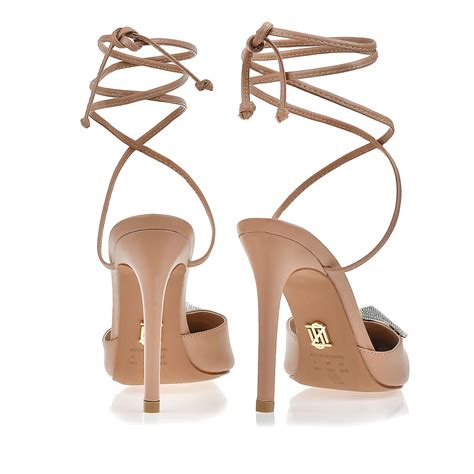 UZA Shoes Slingback Salto Alto New Couro Nude Coleção Outono inverno