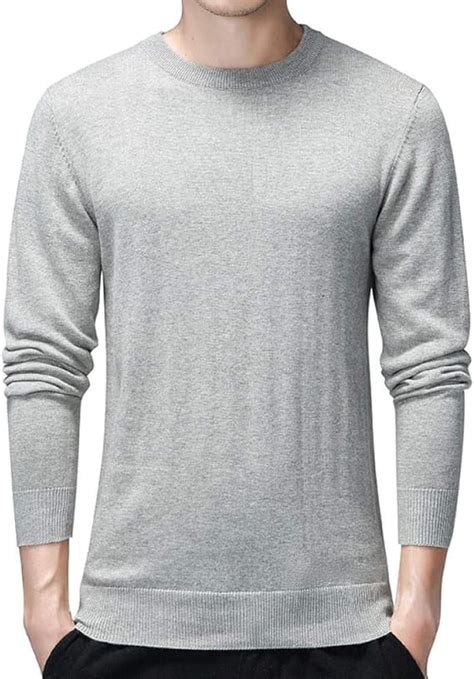 AKQITHJK Jerséis para Hombre Gris Claro Casual O Cuello Prendas de