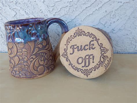 Hidden Profanity Coffee Mug Pottery Handmade Ceramic Mug Fuck Off Mug Etsy