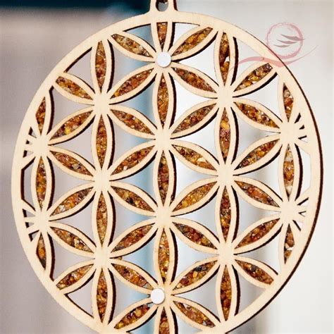 Fleur de vie bois et ambre