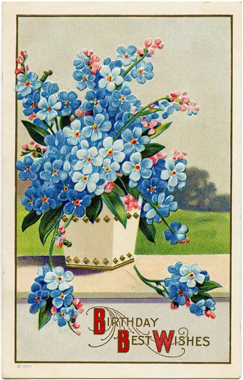 Old Fashioned Birthday Cards Victorian Postcard Graphics Vintage