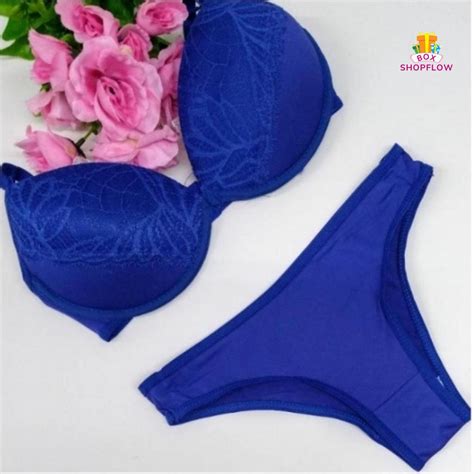 Kit Conjunto Feminino Lingerie Bojo Microfibra E Renda Shopee Brasil